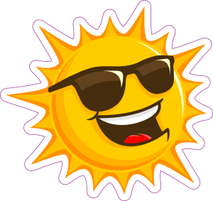 cartoon sun with sunglasses